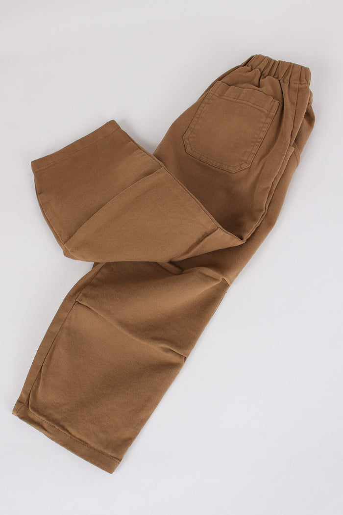 Pantalone Dritto Morbido Nocciola-3