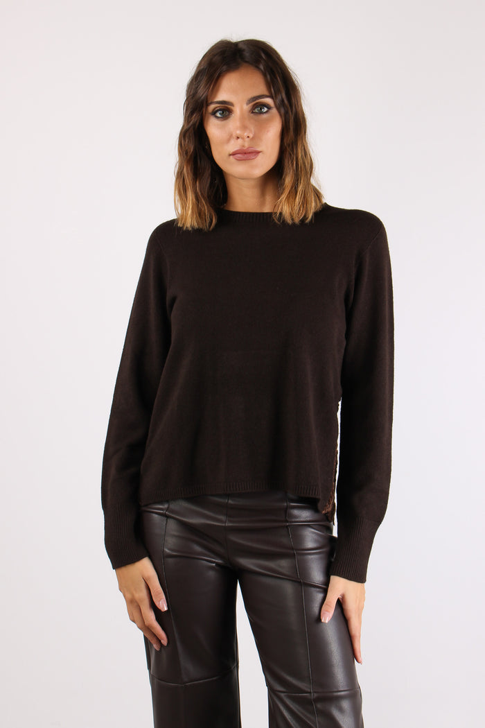 Maglia Viscosa Inserto Pizzo Moro-2