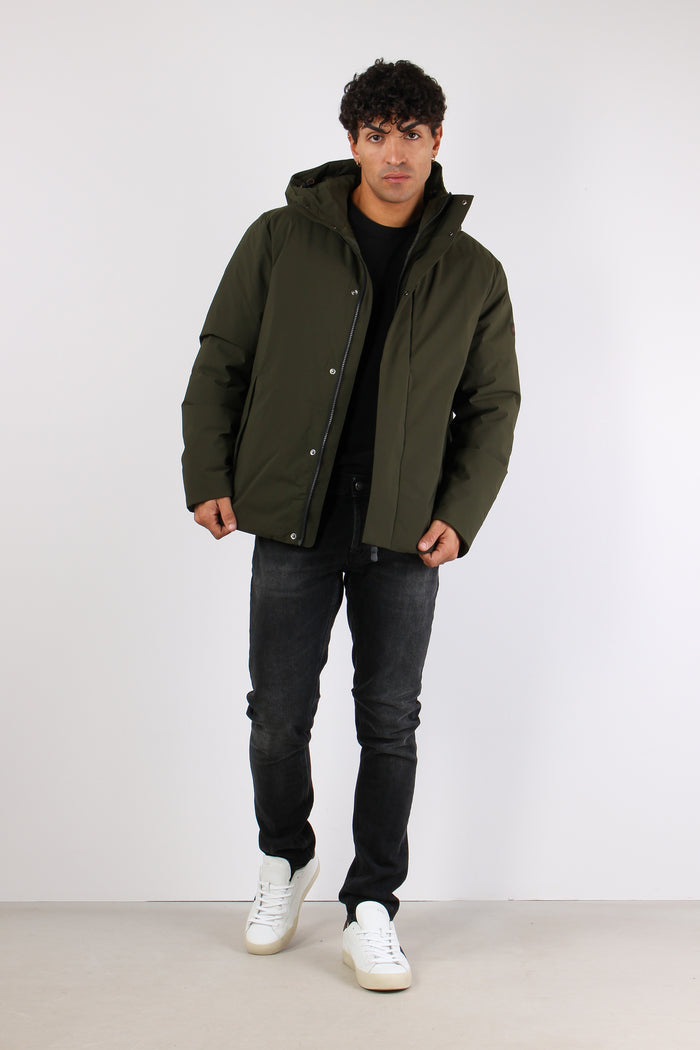 Obione Giubbotto Corto Tessuto Land Green-2