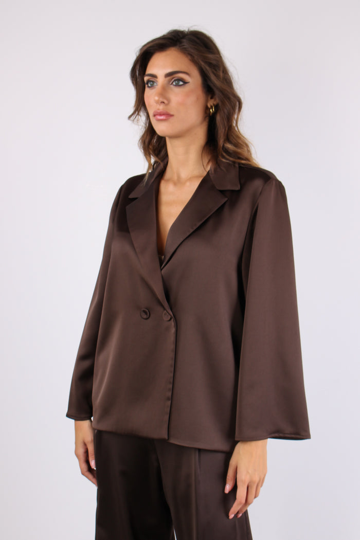Giacca Squadrata Effetto Raso Moro-4