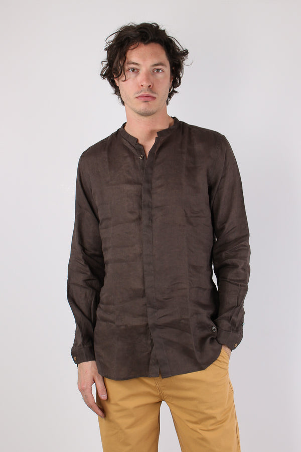 Camicia Coreana Lino Caffe