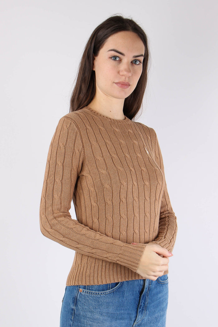 Pullover Trecce Cotone Camel Melange-6