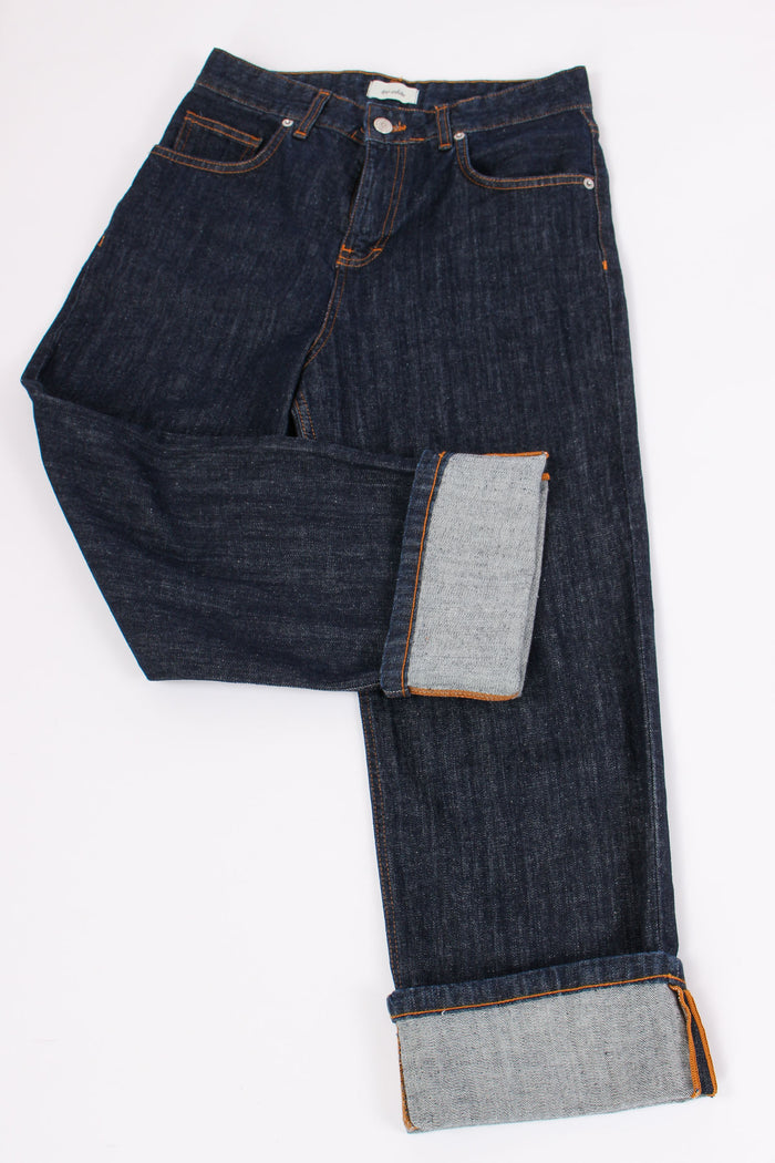 Denim Gamba Dritta Risvolto Denim-4