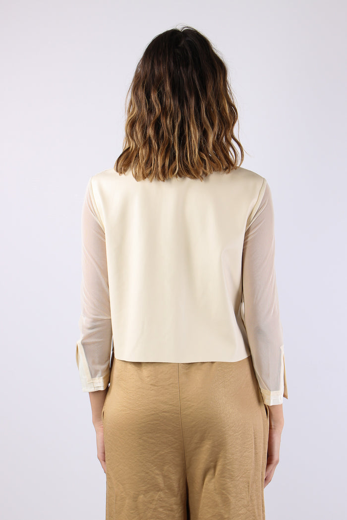 Alfio Giacca Ecopelle Tulle Butter-4