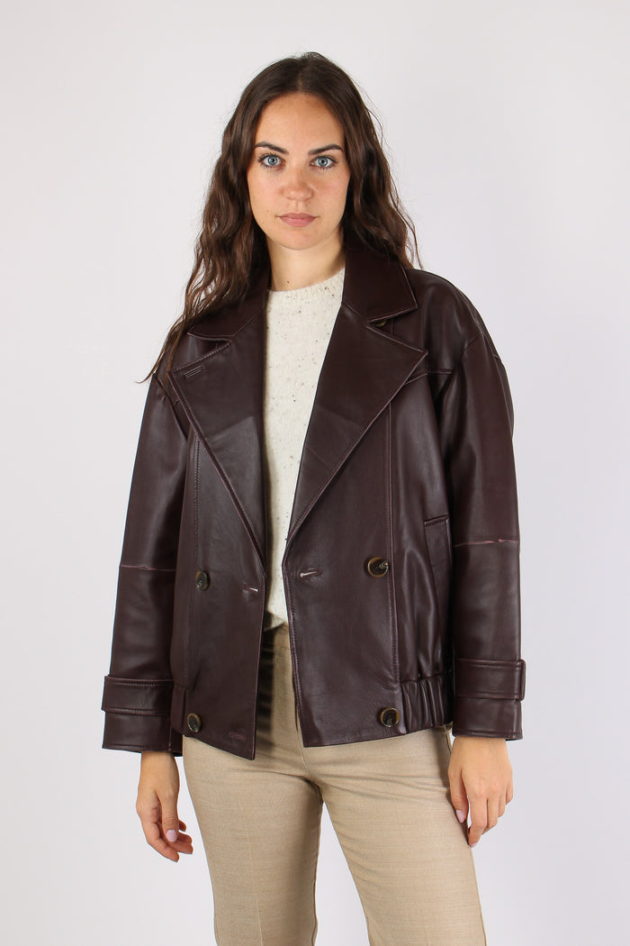 Mlspallore Bomber Pelle Bordeaux-3