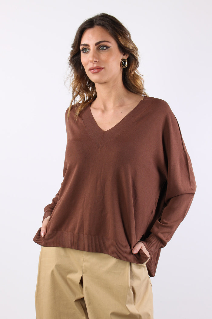 Maglia  M/m Scavo V Cacao-3