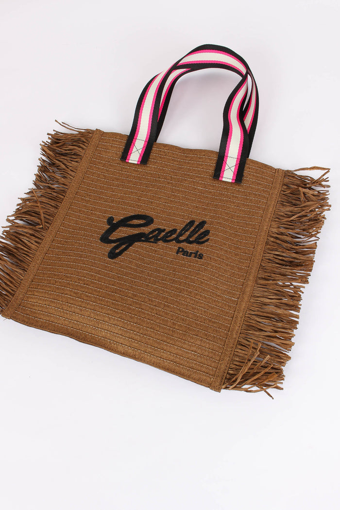 Shopping Rafia Ricamo Logo Nero-5