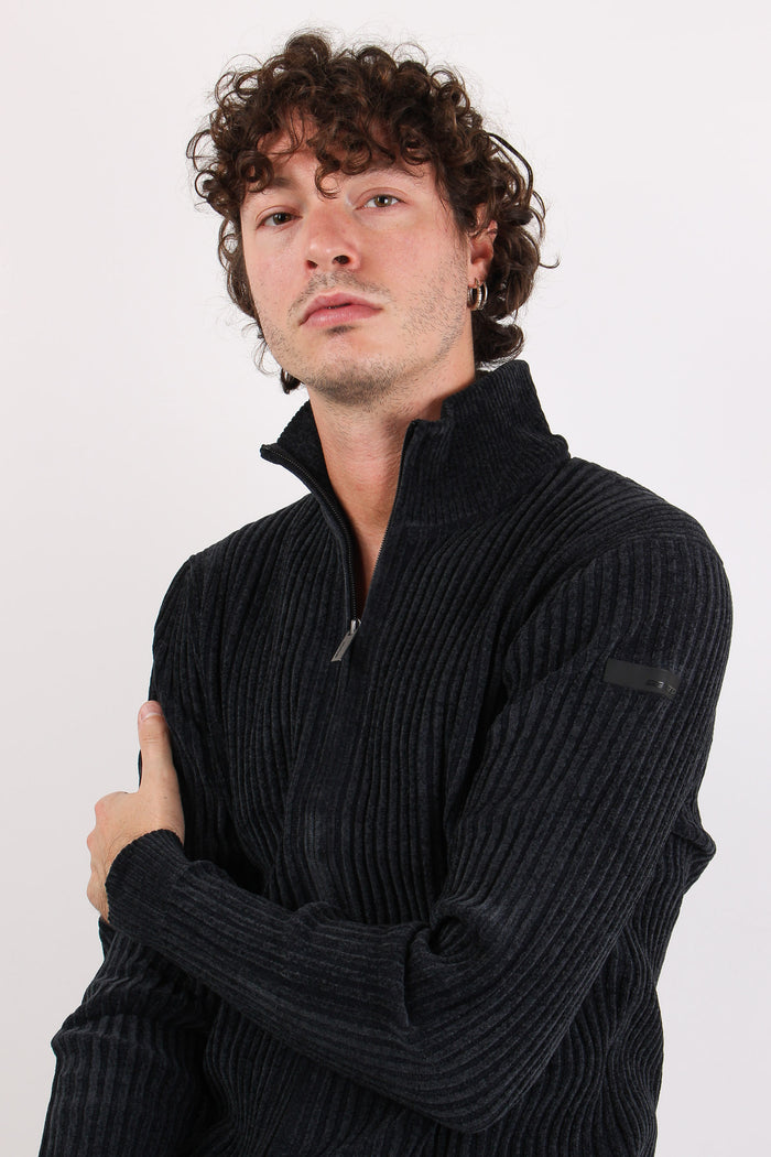 Maglia Zip Coste Blue Black-8