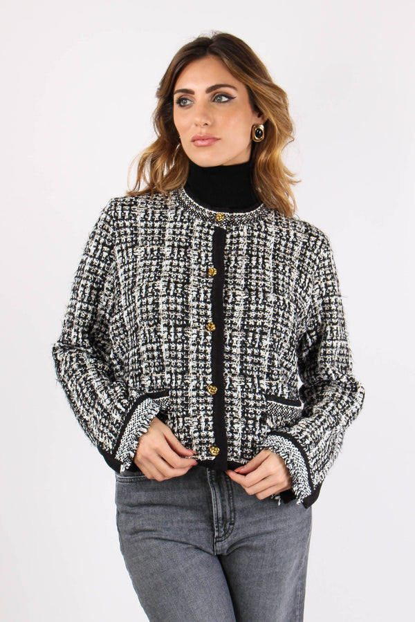 Giacca Chanel Tricot Nero/panna-2