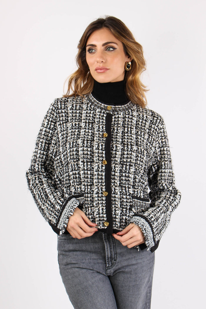 Giacca Chanel Tricot Nero/panna-2