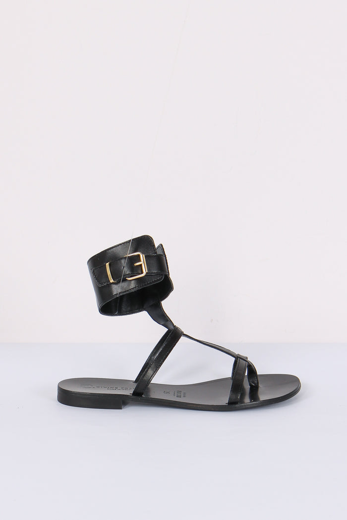 Sandalo Fibbia Caviglia Nero