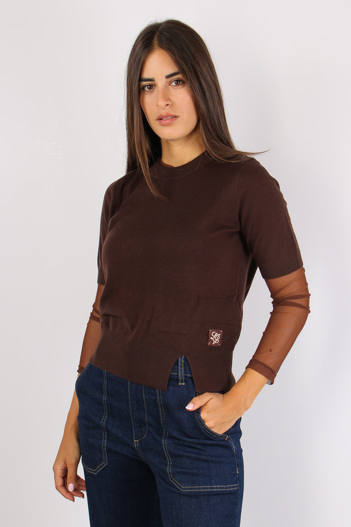 Maglia Mc Viscosa Lana Cioccolato-2