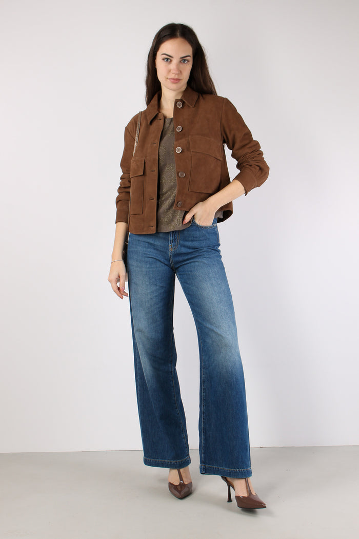 Top Smanicato Ricami Lurex Tortora-4