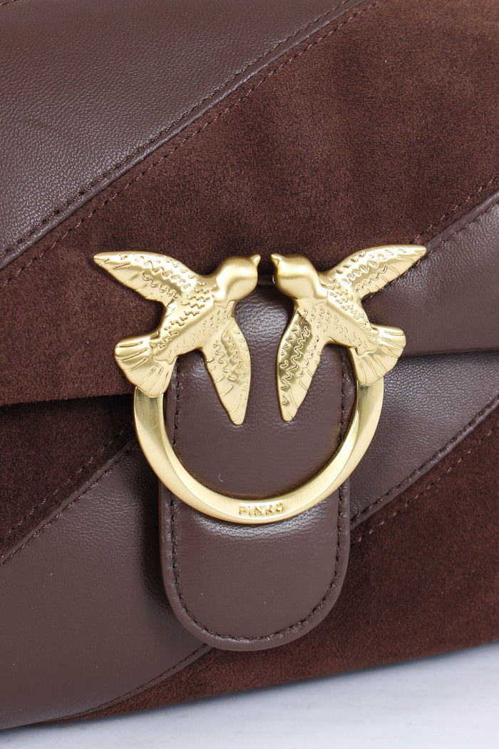 Tracolla  Love Puff Suede Marrone/castagna-5