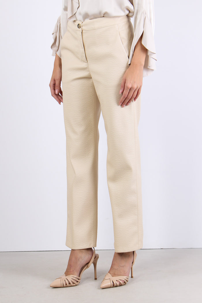 Pantalone Ecopelle Panna-3