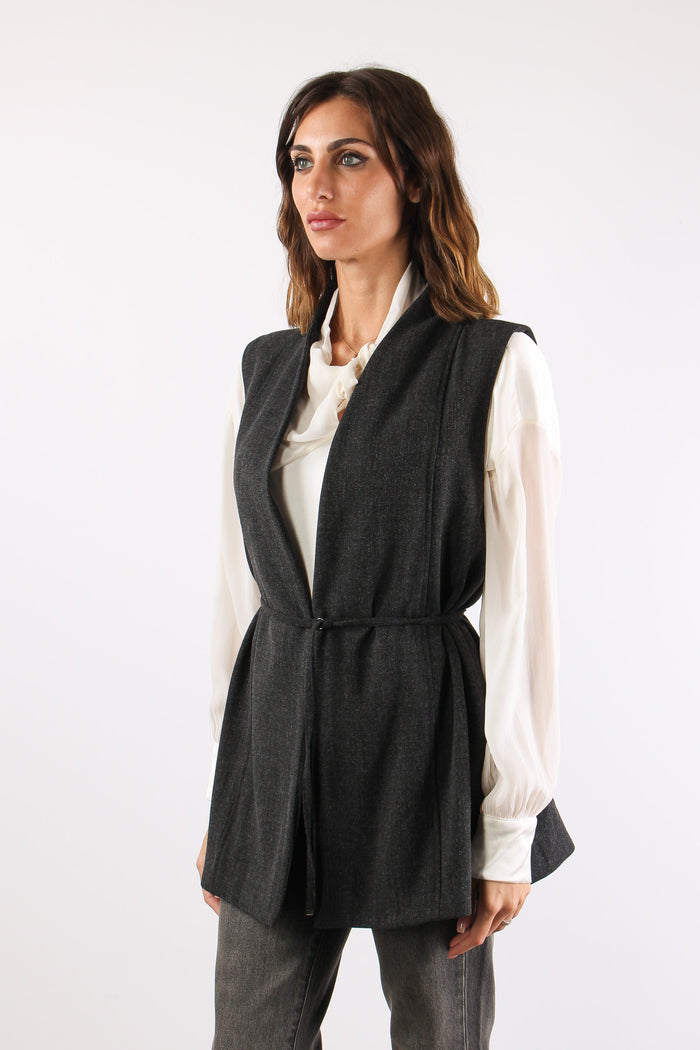 Gilet Cinturato Grigio-6