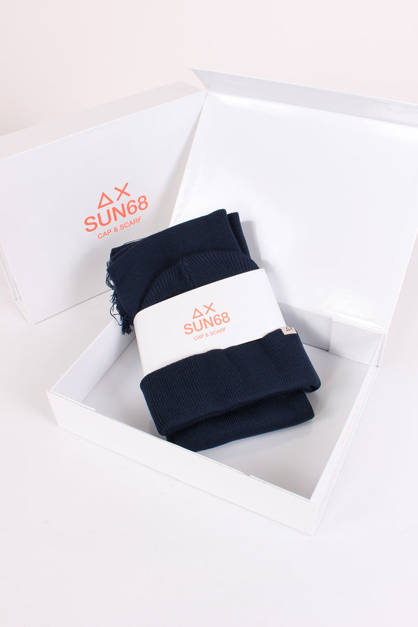Box Cuffia Sciarpa Costa Ingle Navy Blue-2