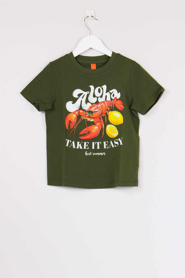 T-shirt Stampa Beach Verde