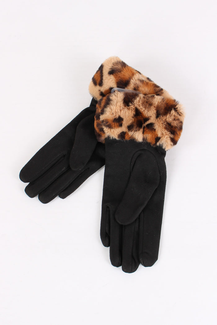 Guanti Effetto Scamosciato Animalier-2