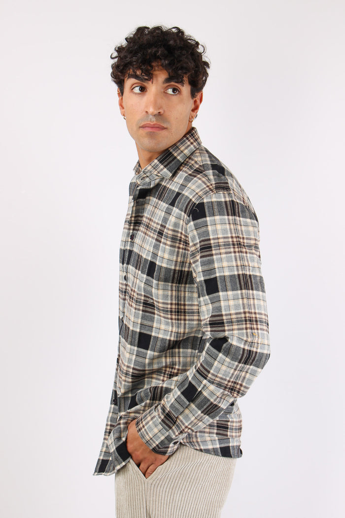 Camicia Flanella Check Black-7