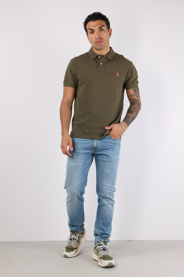 Polo Slim Fit Mesh Canopy Olive-2