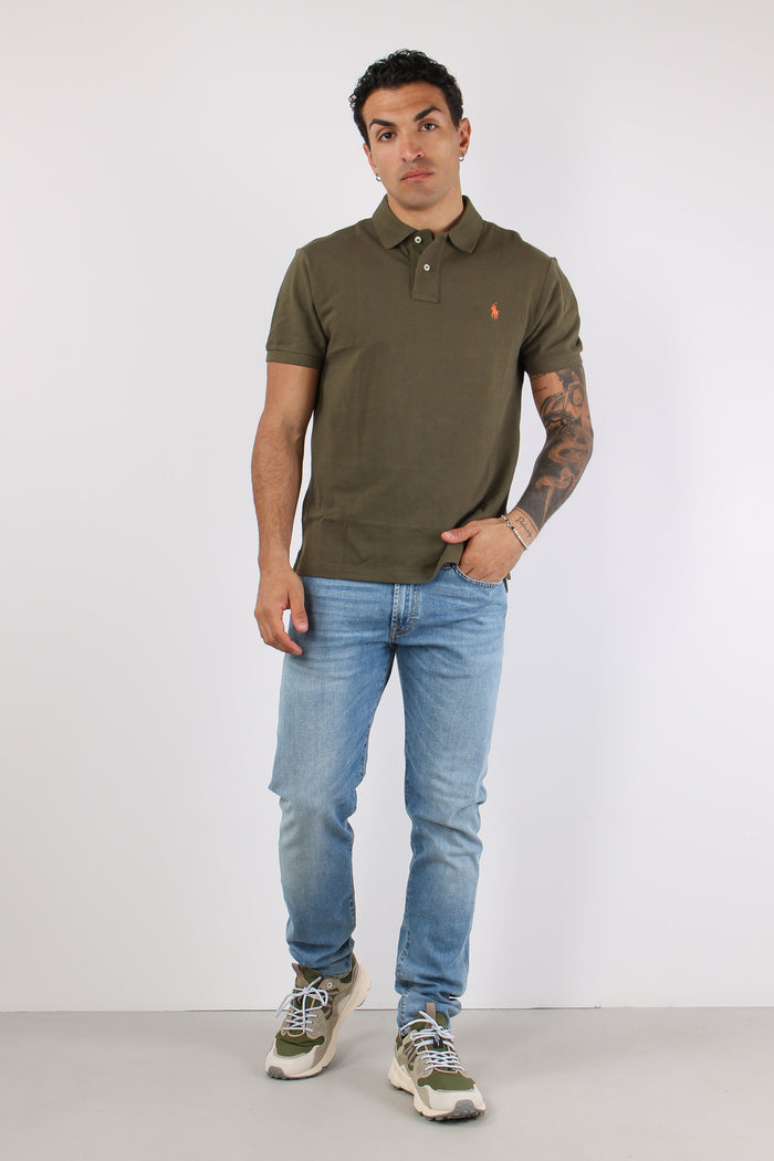 Polo Slim Fit Mesh Canopy Olive-2