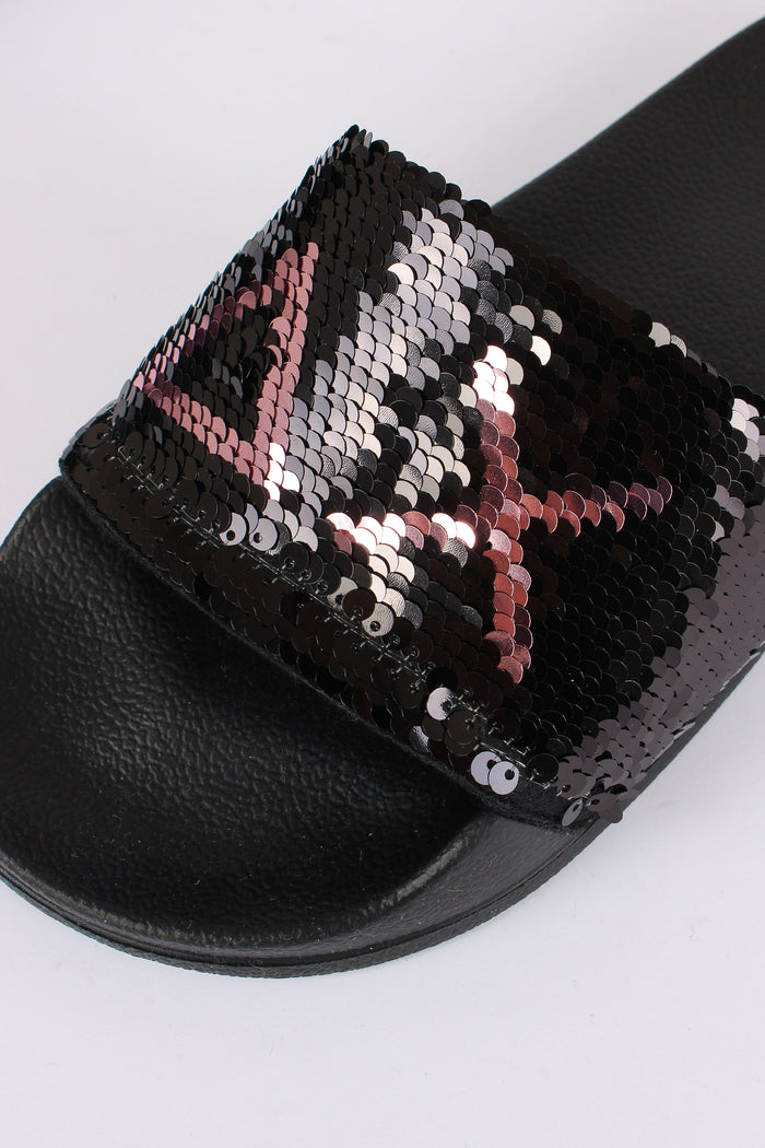Ciabatta Fascia Pailettes Nero/oro-5