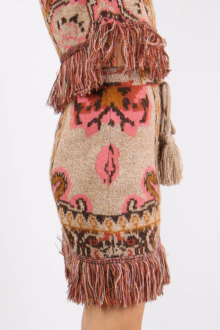 Minigonna Jacquard Frange Fantasia-5