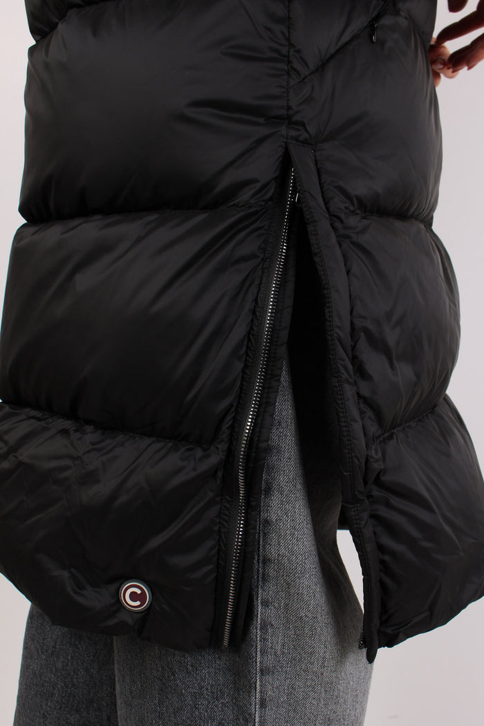 Piumino Lungo Ecopelliccia Nero-6