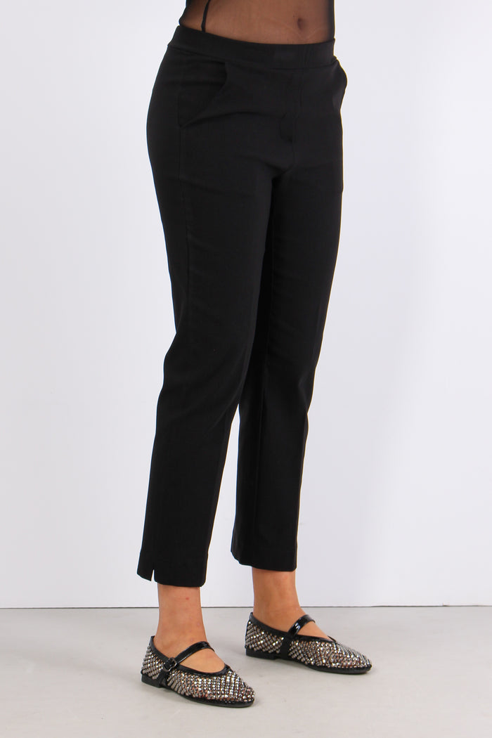 Pantalone Cropped Gabardina Nero-7