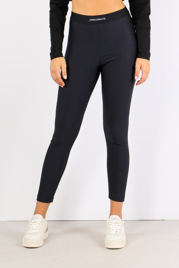 Leggins Elastico Logo Nero-2