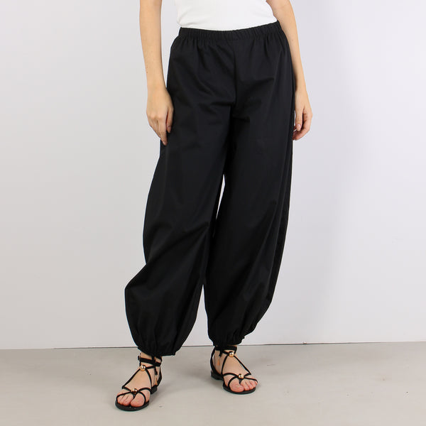 Pantalone Popeline Elastico Fo Nero-2