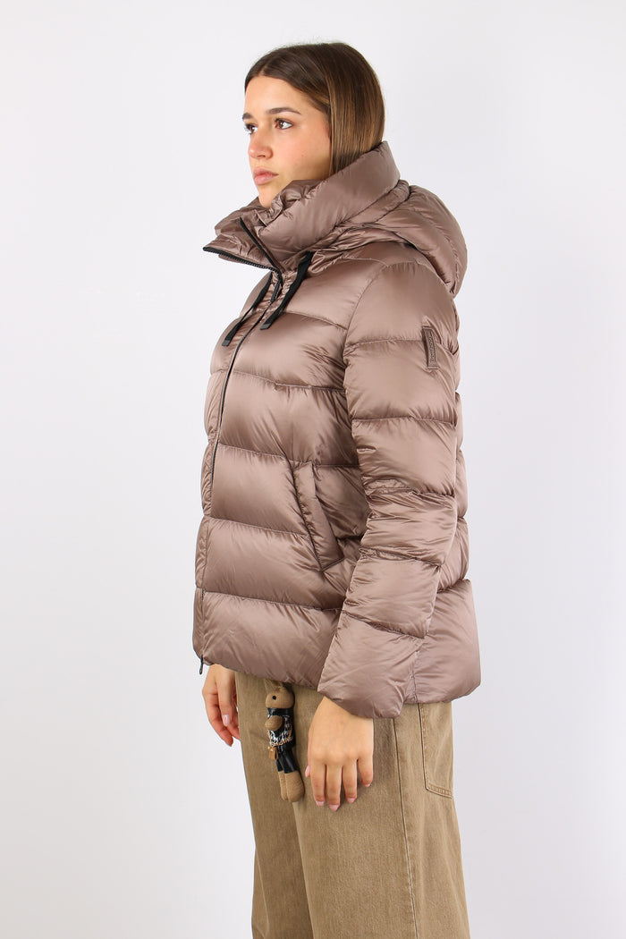 Piumino Nylon Cangiante Taupe-3