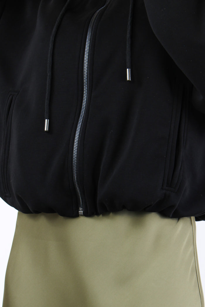 Felpa Modal Fodera Cappuccio Nero-8