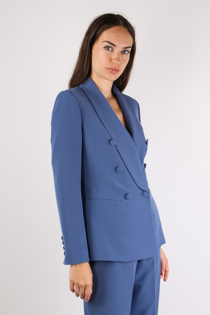 Giacca Collo Sciallato Azzurro-6