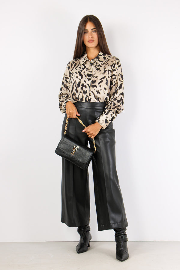 Pantalone Cropped Inserto Ecop Black