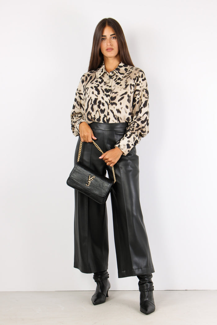 Pantalone Cropped Inserto Ecop Black