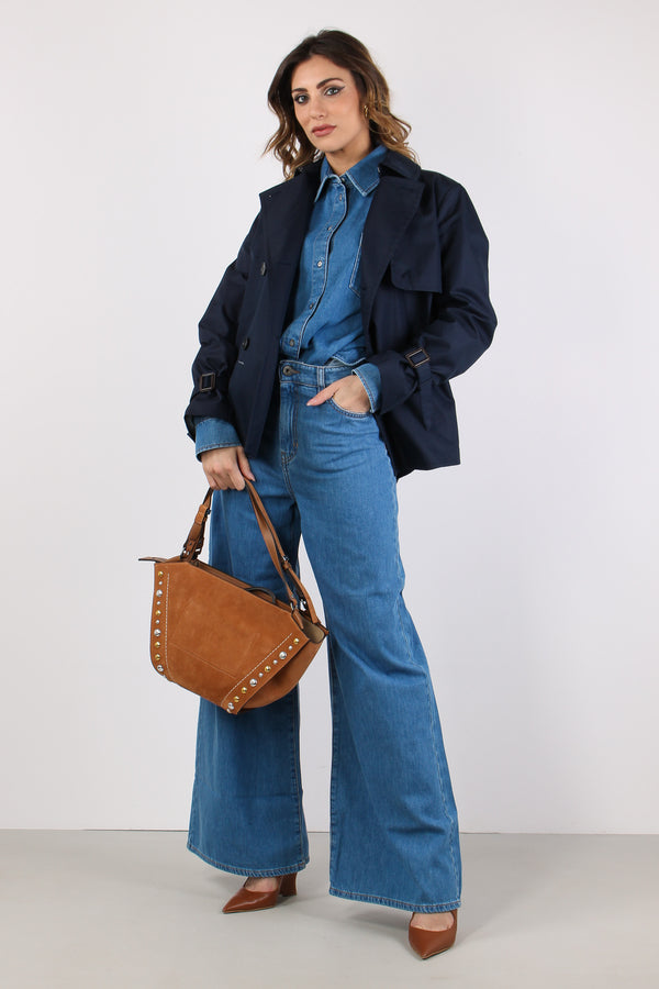 Wkdbiglia Trench Corto Blu