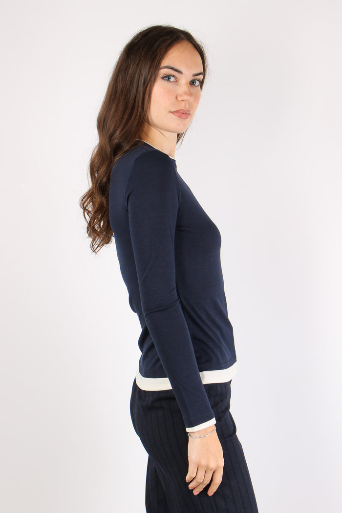 Maglia Jersey Bicolor Blu/grigio-3