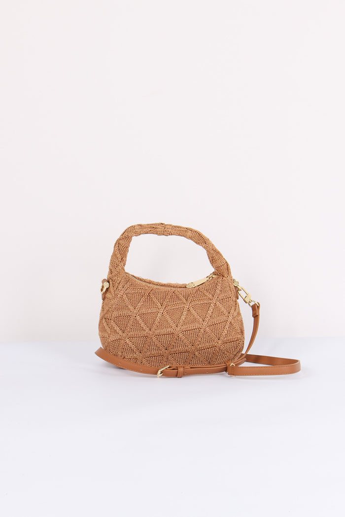 Dalia Mini Hobo Intreccio Croc Cuoio-3
