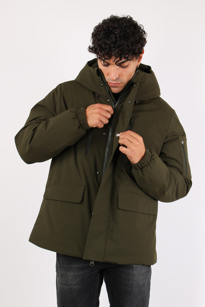 Hiram Giubbotto Tasche Cappucc Land Green-5