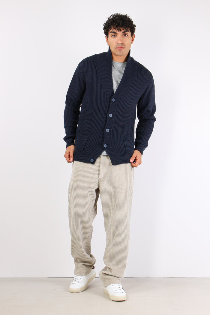 Cardigan Bottoni Blu Navy-3