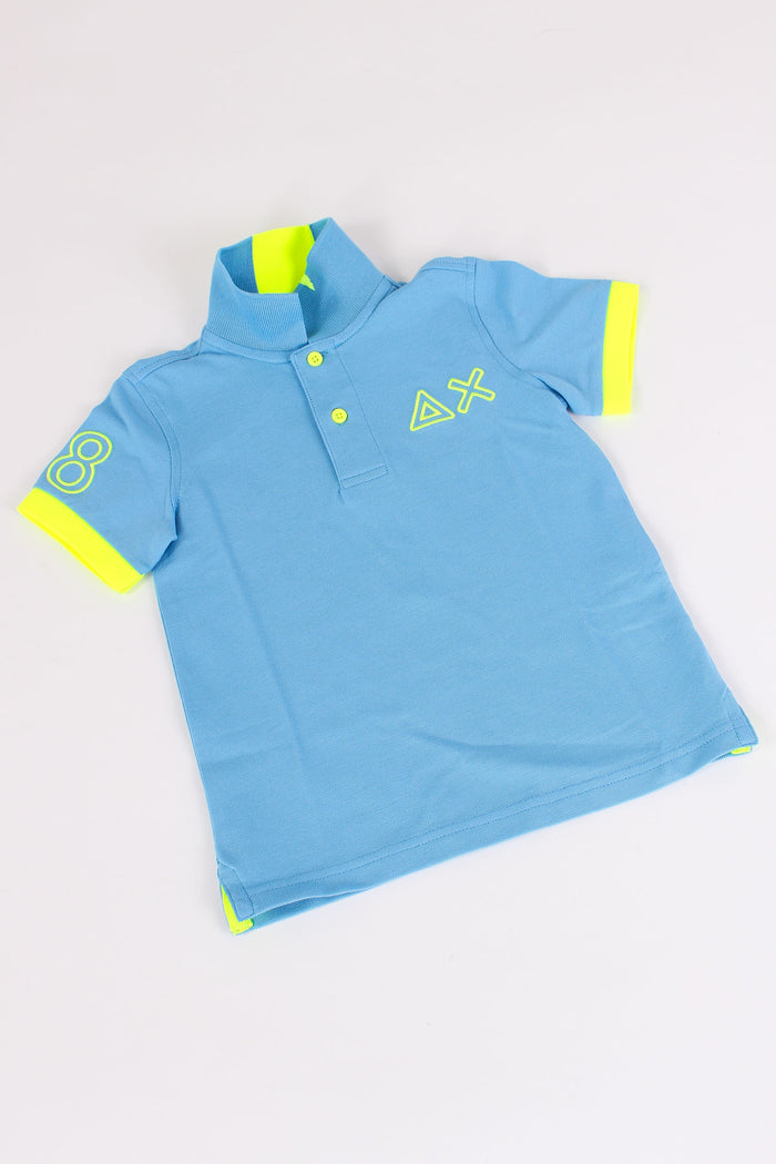 Polo Piquet Profilo Fluo Avio-4