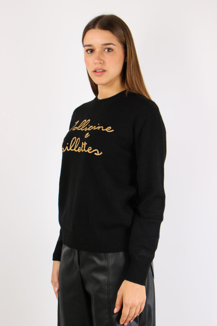 Girocollo Bollicine Paillettes Nero-4