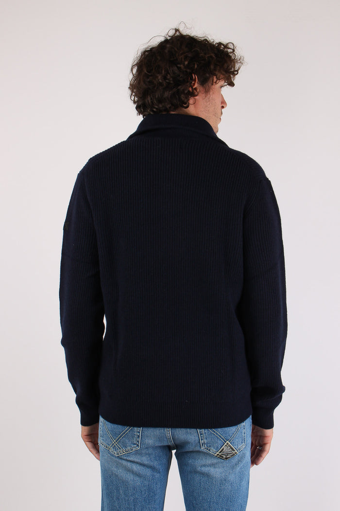 Mezza Zip Costa Inglese Navy Blue-4