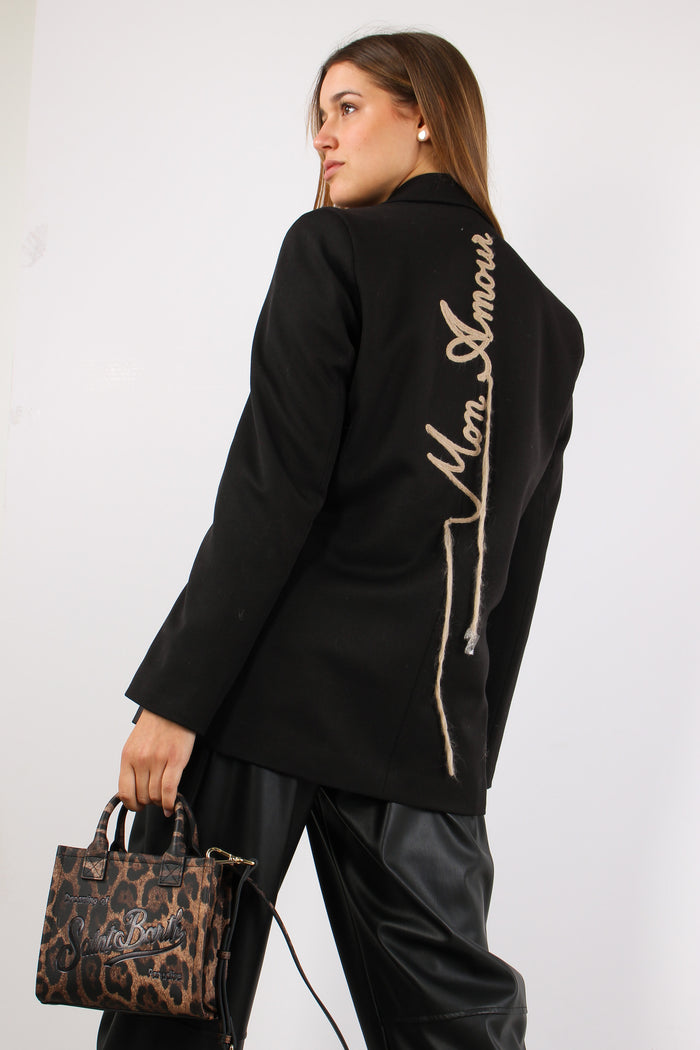 Giacca Doppiopetto Ricamo Mon Nero-4