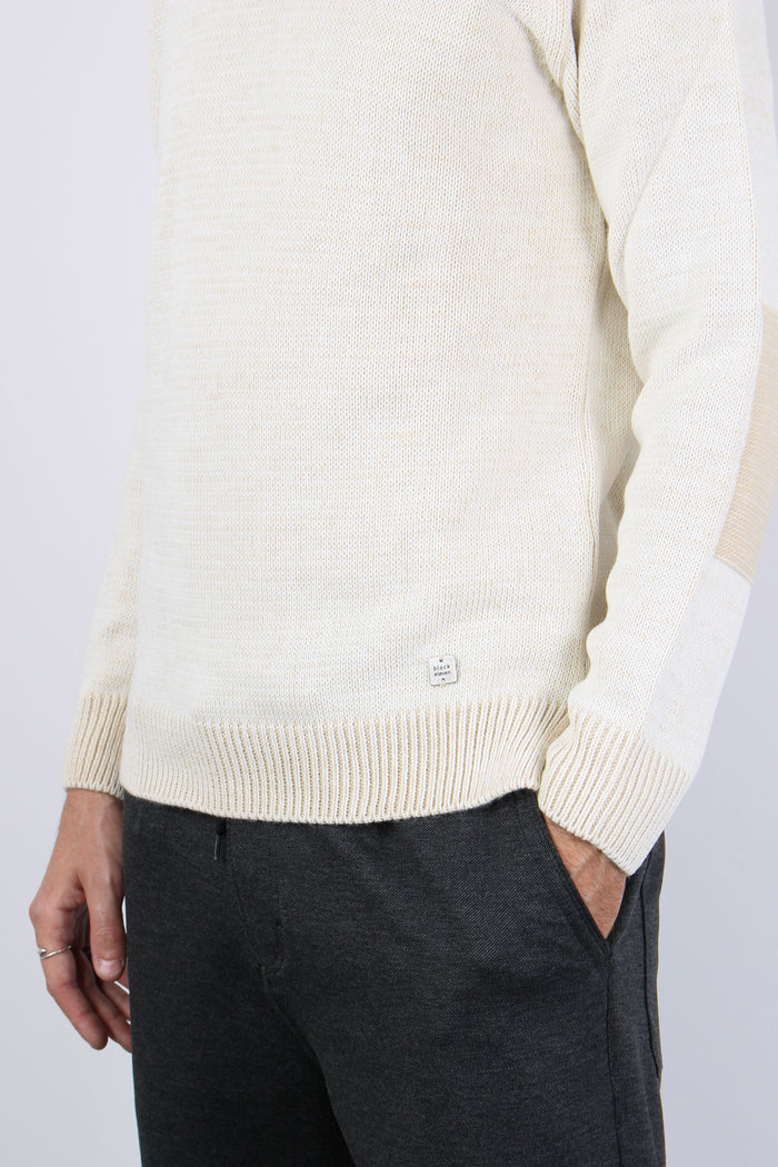 Maglia Inserto Impunture Panna/beige-7