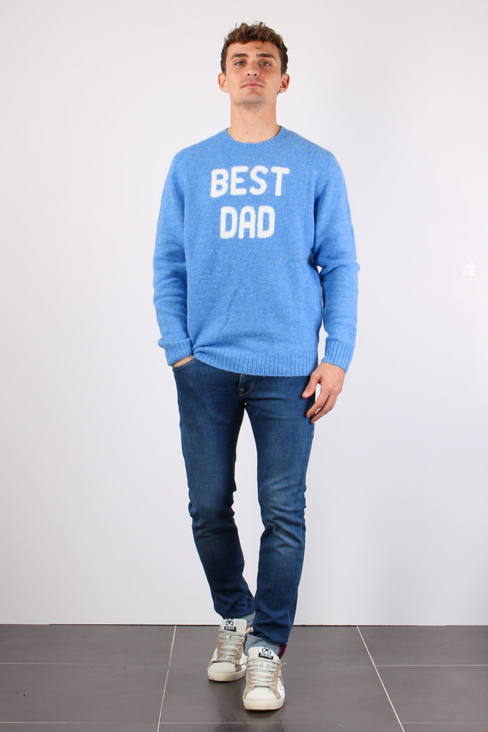 Maglia Girocollo Ricamo Stretch Best Dad-2