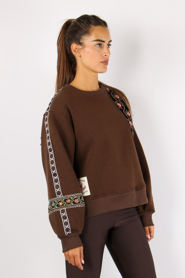 Felpa Girocollo Passamanneria Fondente-9