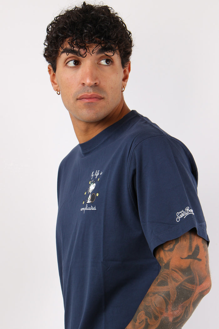 T-shirt Snoopy Complicated Blu-6